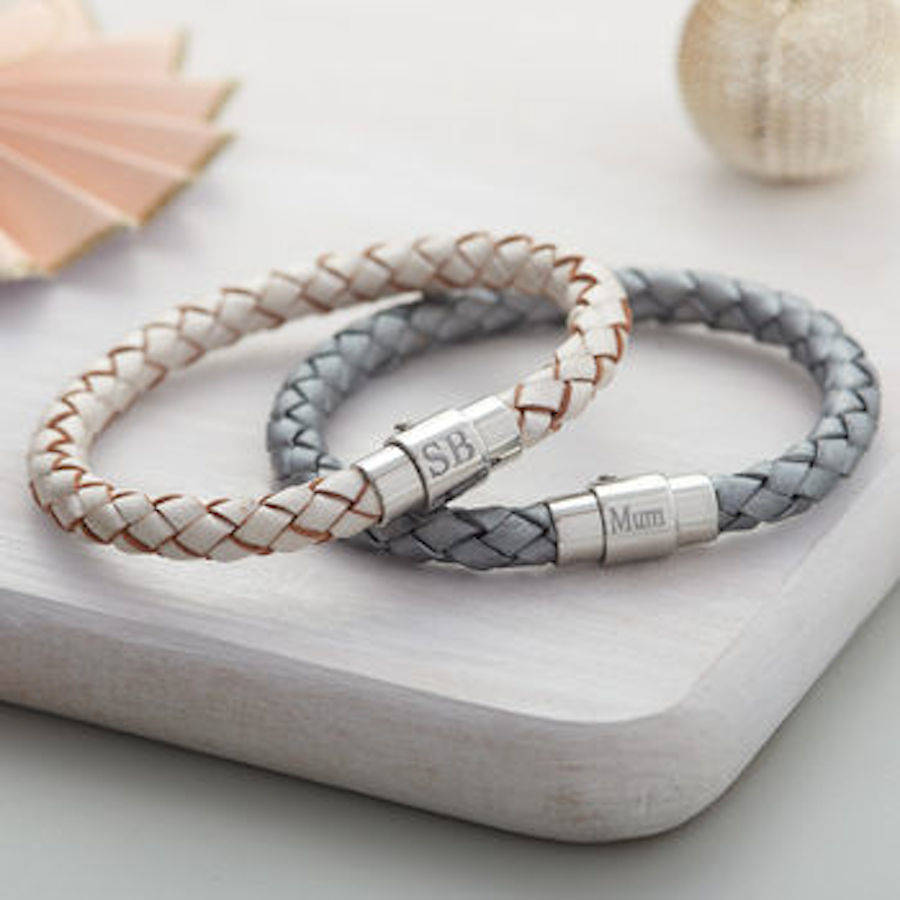 Personalised Mother And Daughter Leather Bracelet Set By Hurleyburley