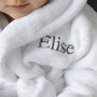 Personalised Soft Baby White Dressing Gown With Ears, thumbnail 3 of 7