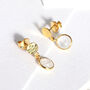 Hammered Stud And Gemstone Drop Earring, thumbnail 1 of 3