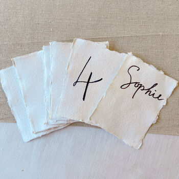Handmade Cotton Rag Paper Torn Edges For Table Numbers, 5 of 10