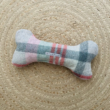 Mutts And Hounds Luxury Tweed Squeaky Dog Bone Toy, 2 of 4