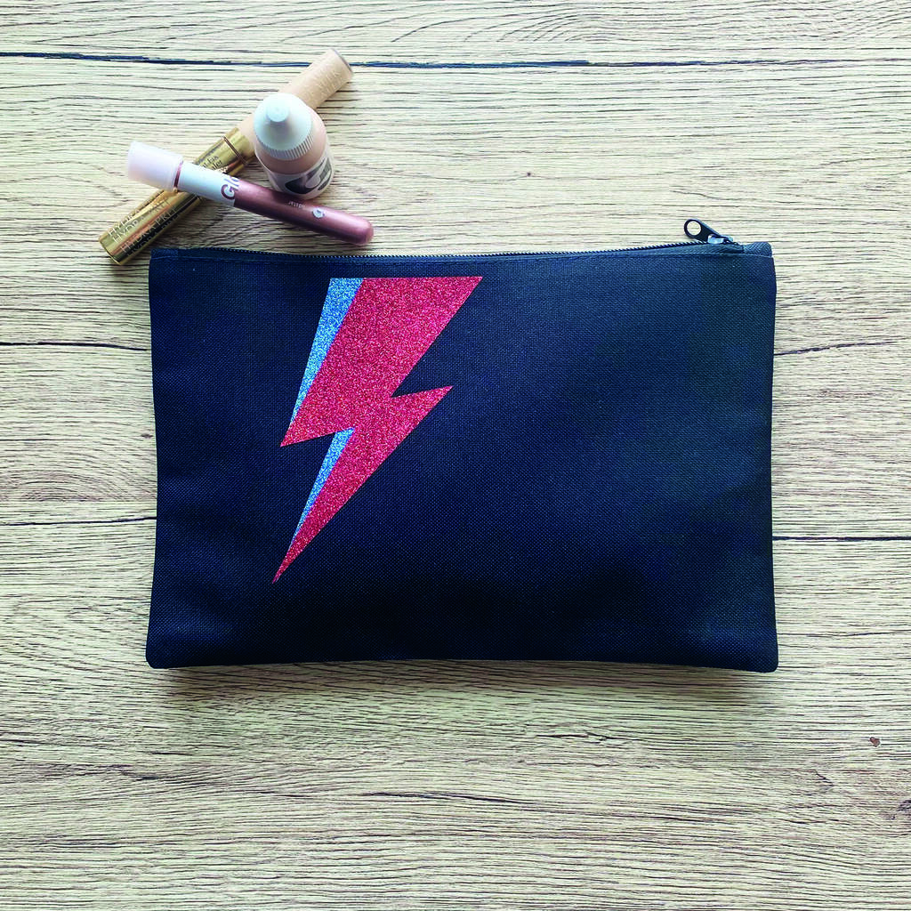 Glitter Lightning Bolt Accessory Bag By SoS15 | notonthehighstreet.com