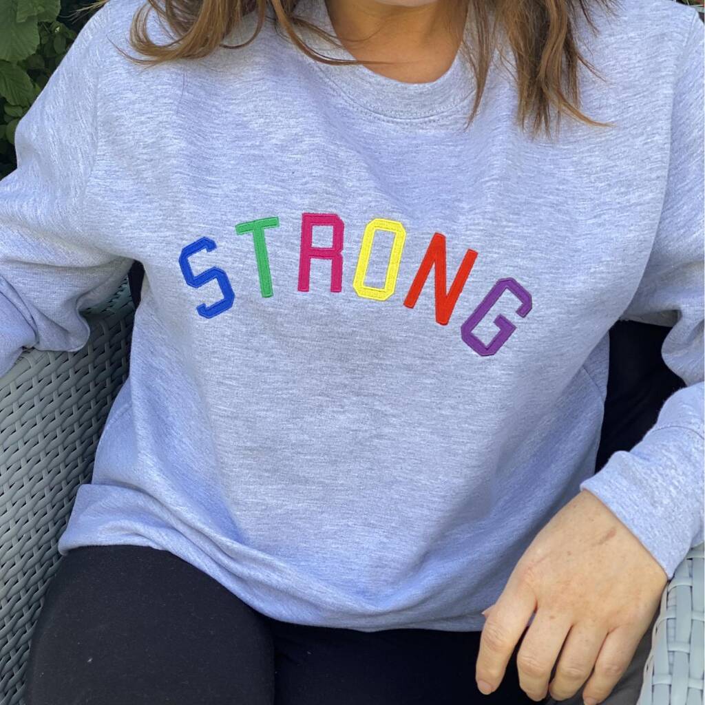Strong Embroidered Sweatshirt By Percy and Nell | notonthehighstreet.com