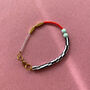 Colourful Beaded Bracelet Mint And Red, thumbnail 1 of 4