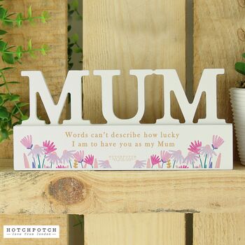 Personalised Mum Wooden White Ornament Gift, 3 of 4