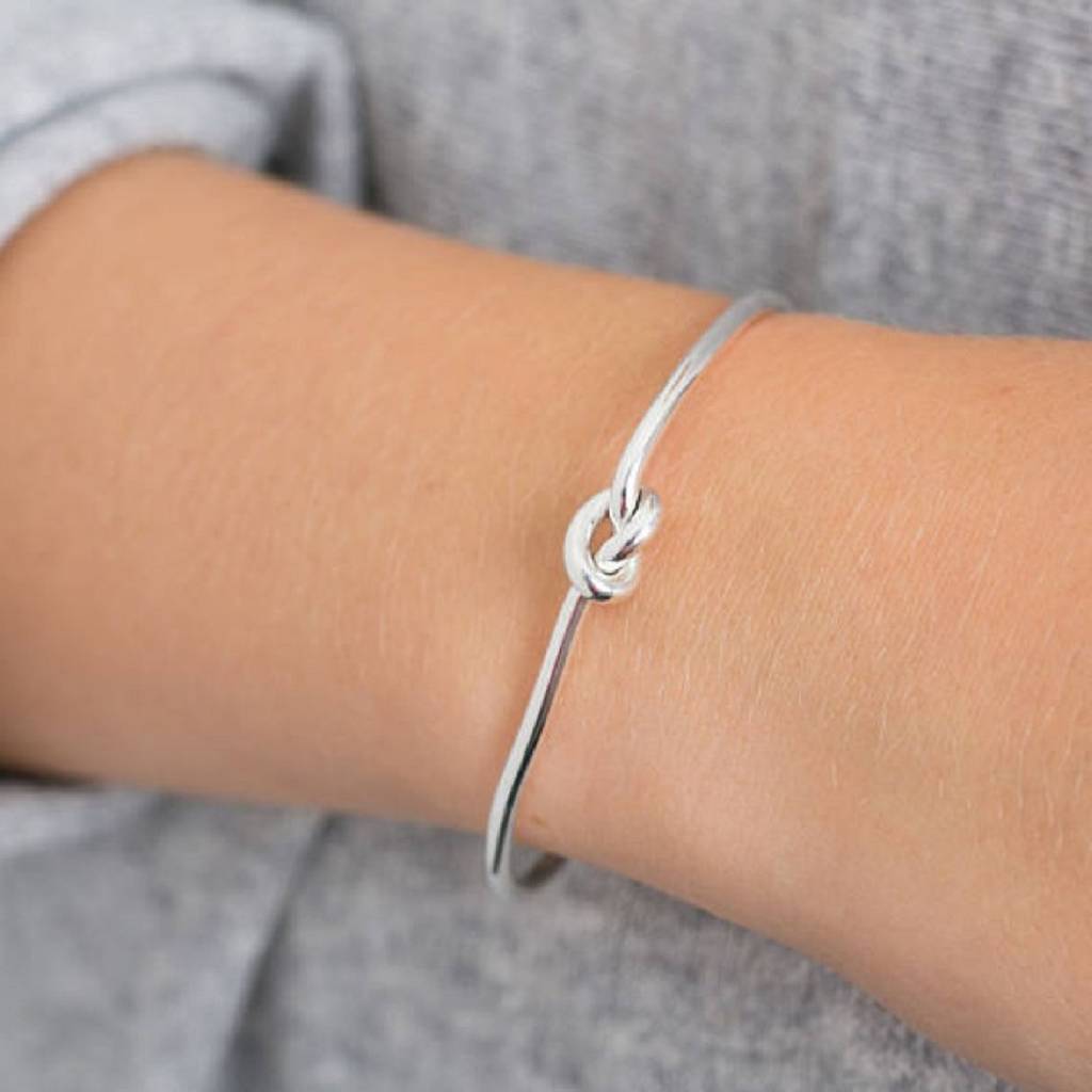Sterling Silver Friendship Knot Bangle, 1 of 9