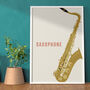 Saxophone Print | Instrument Music Poster, thumbnail 6 of 10