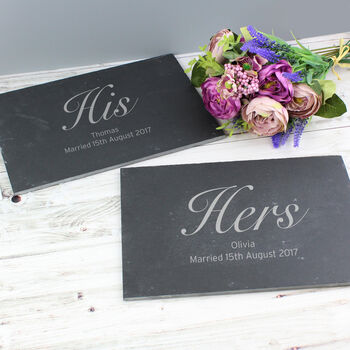 Personalised His And Hers Slate Placemat Set, 3 of 3
