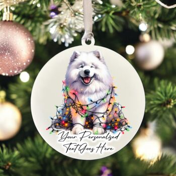 Personalised Samoyed In Christmas Lights, 10 of 10
