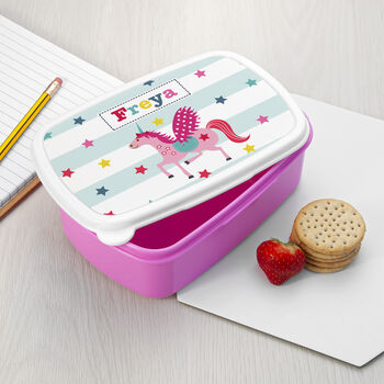 Personalised Girl's Unicorn Lunch Box, 2 of 4