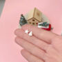 Personalised Sterling Silver Mismatched Christmas Tree Initial Star Earrings, thumbnail 5 of 10