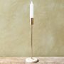 Candlestick Holder With Glazed Base In Gold Toned Metal, thumbnail 4 of 7