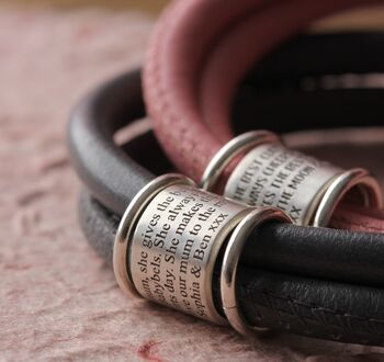 Just Because Leather And Story Personalised Bracelet, 2 of 7