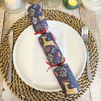 Twilight Blue Christmas Crackers Set Of Six, 3 of 7