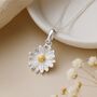 Personalised Sterling Silver Daisy Pendant April Birth Flower, thumbnail 3 of 9