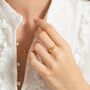 Citrine Five Stone Ring In Sterling Silver And Gold Vermeil, thumbnail 4 of 11