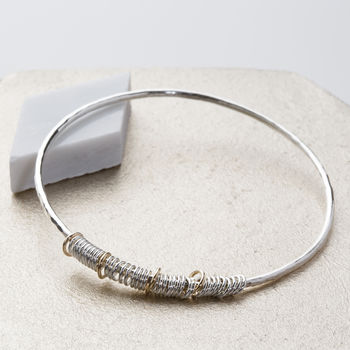 40th Birthday Bangle In 9ct Gold And Sterling Silver, 2 of 7