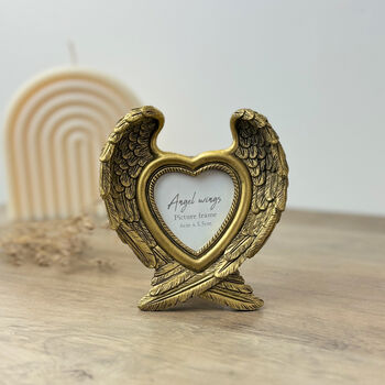 Standing Gold Angel Wing Photo Frame Remembrance Gift, 7 of 9