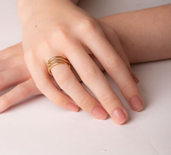 Corkscrew Silver And Gold Plate Spiral Rings, 4 of 8