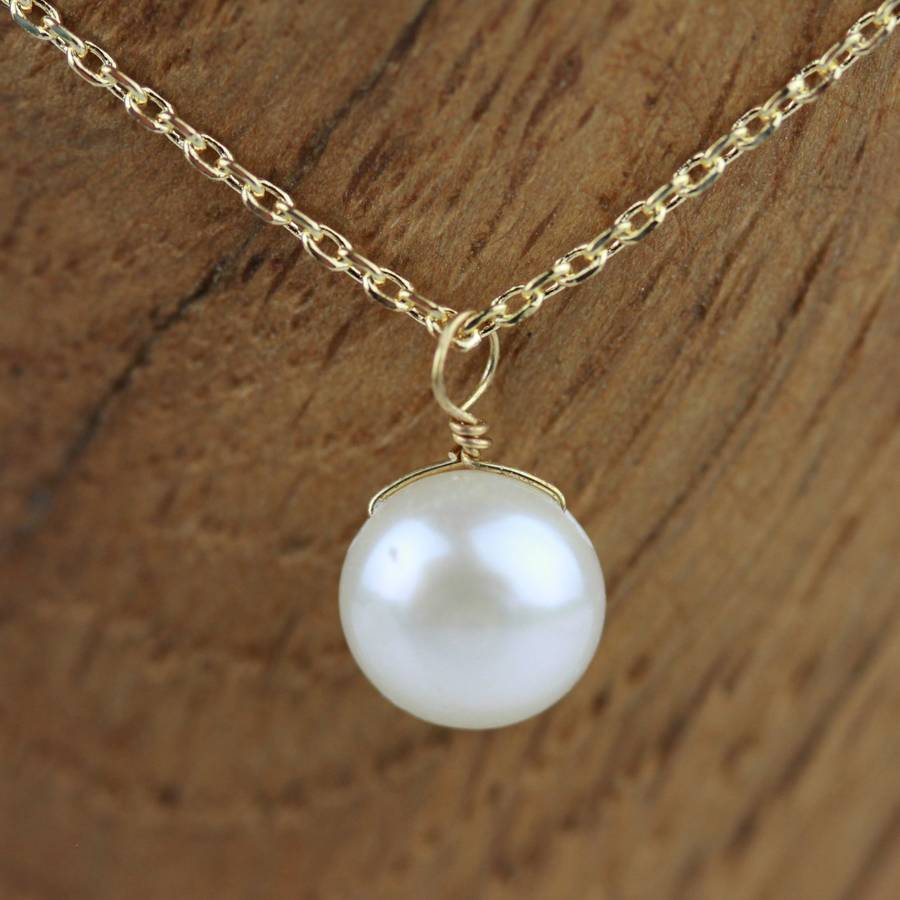 **classic single freshwater pearl and gold necklace by nest ...