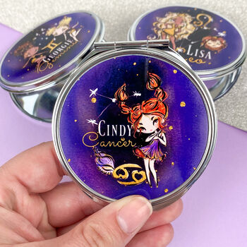 Zodiac Personalised Starsign Compact Mirror, 4 of 8