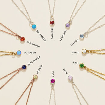 Sunbeam Initial And Birthstone Charm Necklace, 8 of 8
