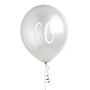 Five Silver 60 Party Balloons, thumbnail 2 of 2
