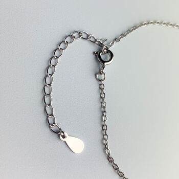 Sterling Silver Bar And Crystal Chain Anklet, 3 of 6