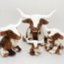 Mini Texas Longhorn Highland Cow Soft Toy, Pop Up Gift Box, thumbnail 10 of 11