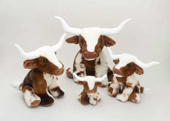 Mini Texas Longhorn Cow Soft Toy, Pop Up Gift Box, 10 of 11