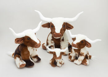 Mini Texas Longhorn Highland Cow Soft Toy, Pop Up Gift Box, 10 of 11