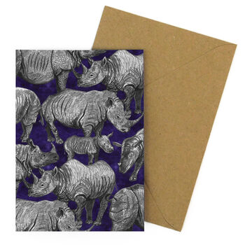 Crash Of Rhinos Greetings Card, 5 of 7