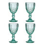 Luxury Turquoise Footed Glass Wine Goblets, thumbnail 2 of 9