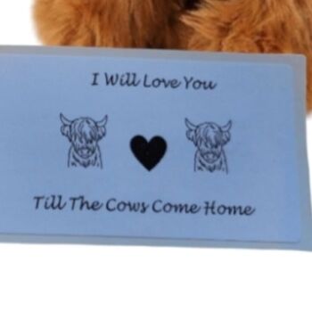 Highland Cow Gift Plush Soft Toy Love You Set, Bag, 3 of 6