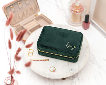 Personalised Velvet Travel Jewellery Box, 3 of 11