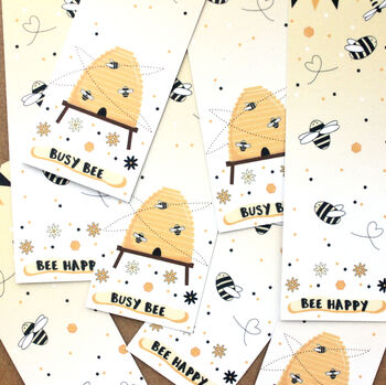 Honey Bee Bookmarks Set Of Two Bee Happy And Busy Bee, 5 of 5