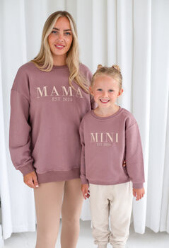 Child's Mini Est Personalised Embroidered Sweatshirt Jumper With Optional Matching Mama, 11 of 12