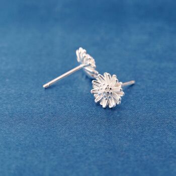 Sterling Silver Floral Burst Stud Earrings, 4 of 7