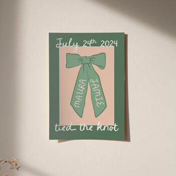 Personalised Tied The Knot Print Wedding Gift, 6 of 12