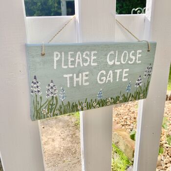 Personalised Cottage Garden Please Close The Gate Sign, 5 of 6