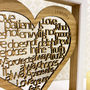 Personalised 'Love Is…' Wooden Heart Artwork, thumbnail 2 of 3
