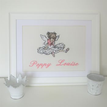 Personalised Embroidered Picture Of Seated Dancer, 2 of 2