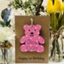 Personalised 1st Birthday Teddy Wooden Keepsake Card, thumbnail 2 of 4