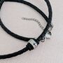 Mens Leather Necklace Engraved With A Christian Cross, thumbnail 2 of 5