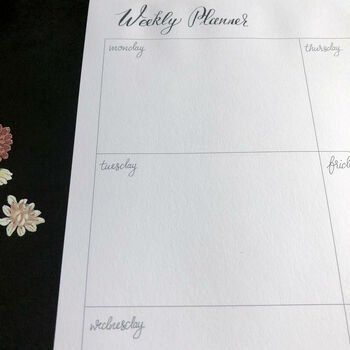 Dahlia Flowers A4 Weekly Planner, 3 of 4