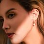 Natural Pearl Grade A A With Twisted Huggie Hoop Earrings, thumbnail 6 of 7