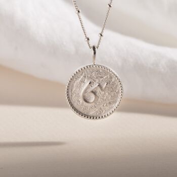 Brave Recycled Silver Shorthand Coin Necklace, 3 of 7