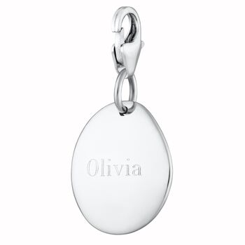 Engraved Sterling Silver Medium Pebble Charm, 4 of 8