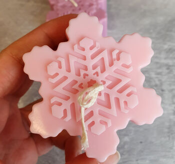 Handmade Snowflake Soy Wax Candle, 4 of 6