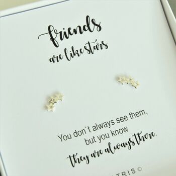 Friends Are Like Stars Silver Earring Gift Box, 2 of 5